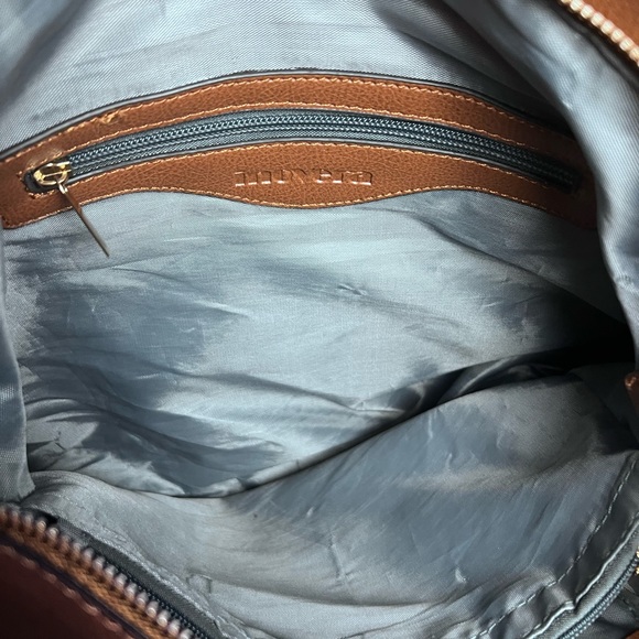 Inovera Vegan Leather Brown Hobo Shoulder Bag, Exterior Zip, Interior Pocket - Picture 6 of 6